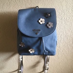 GUESS Blue Backpack With Flowers